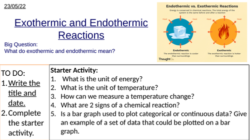 Exothermic and Endothermic Reactions GCSE