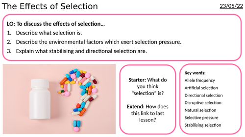 AS/A2-Level AQA Biology The Effects of Selection Full Lesson