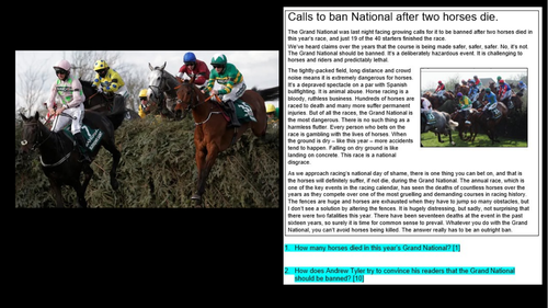 The Grand National: Paper 2 Reading (Non-Fiction exam)