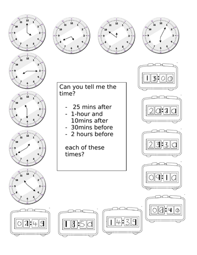 time interval worksheets