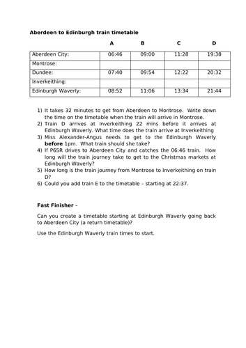 timetable problem solving (time)