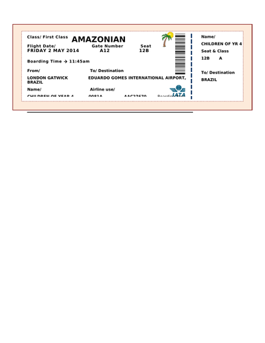 Editable boarding pass