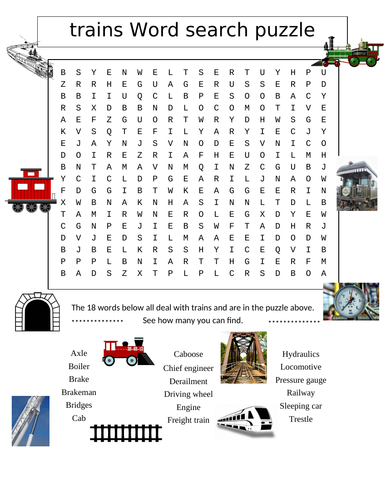 Trains Word Search Crossword Puzzle And More Crosswor vrogue co