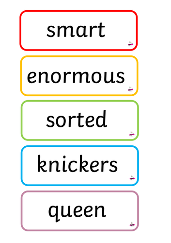 Queen's Knickers Story Vocabulary