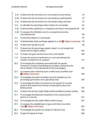 Ag Science SPA Experiments Hypothesis/Prediction/Variables and Methods included