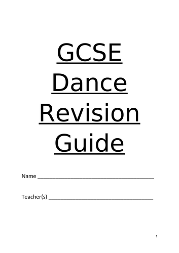 GCSE Dance Revision Guide