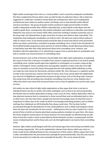 realist theories of crime 30 marker aqa sociology