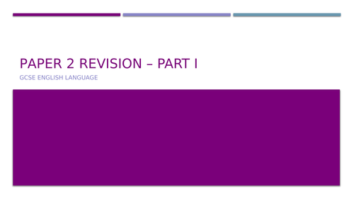 Paper 2 Revision Resource (Part I) - Q1, Q2 & Q4 (AQA)