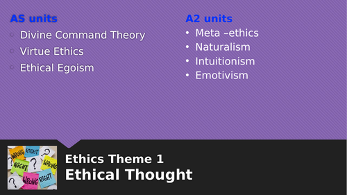 WJEC/Eduqas ALevel RS: Divine Command Theory  - Ethical Thought