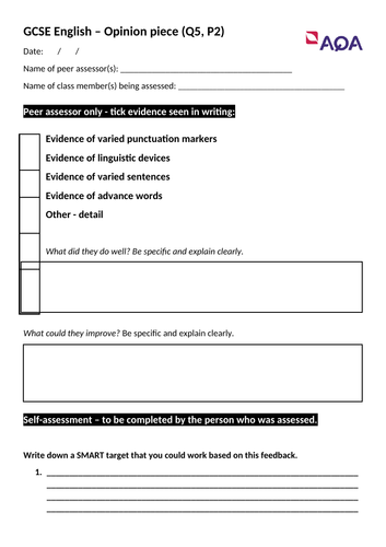 Paper 2 Revision Resource (Part II) - Q3 & Q5 (AQA)