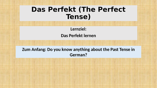 German Past Tense Introduction
