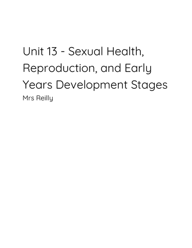 Unit 13 Sexual Health Booklet