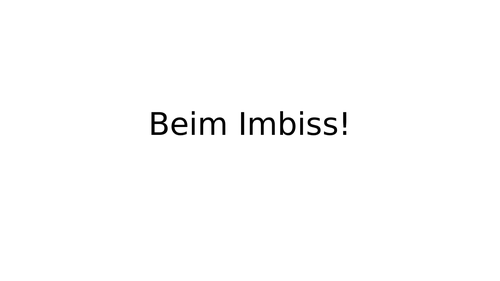 Lesson "Beim Imbiss"