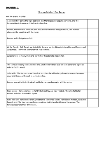 'Romeo & Juliet' and 'Animal Farm' Revision Pub Quiz