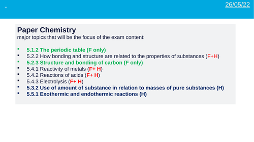 AQA Combined Science Chemistry Paper1 Exam 2022 Revision Powerpoint - corrected version