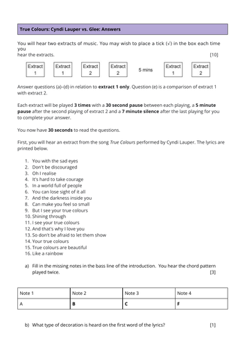 Eduqas Music A Level Rock and Pop Q2 Listening Questions