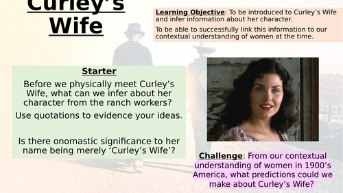 Of Mice and Men - Curley's Wife introduction and analysis