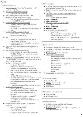 A Level Macro Economics EDEXCEL