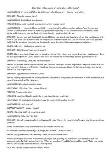 KS3 The Crucible by Arthur Miller Fully Resourced Scheme