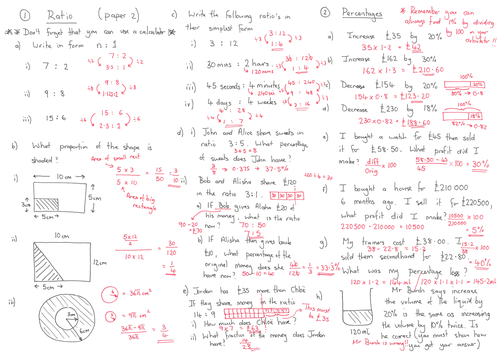 Aqa Foundation Maths 2022 Revision Sheets Hand Written Teaching Resources 7763