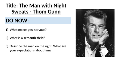 The Man with Night Sweats - Thom Gunn