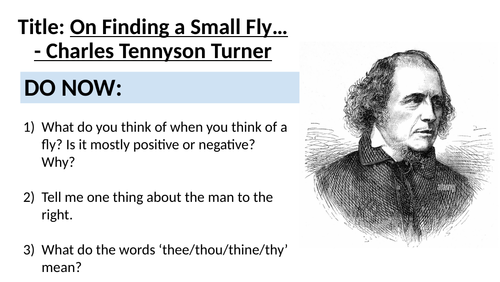 On Finding a Small Fly Crushed in a Book - Charles Tennyson Turner