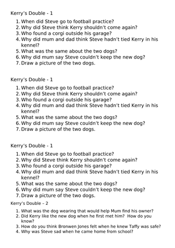 Kerry's Double - Reading comprehension questions
