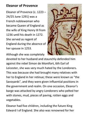 Eleanor of Provence Handout