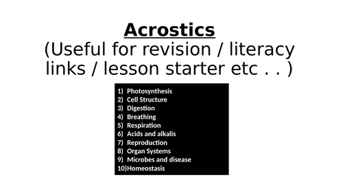 Revision Acrostics