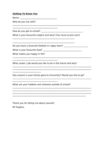 Form Time Questionnaire and Spelling Bee | Teaching Resources