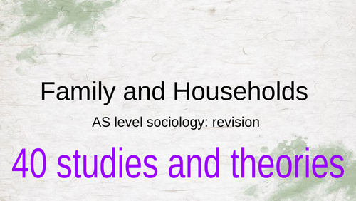 Family and Households AS revision