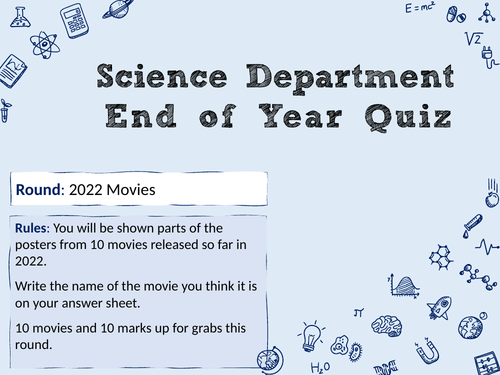 Science End of Year Quiz 2022