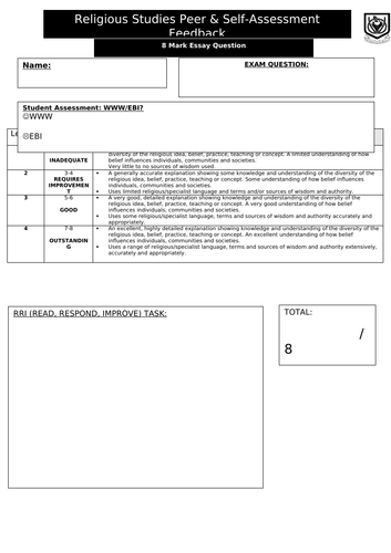 Exam Feedback Sheet