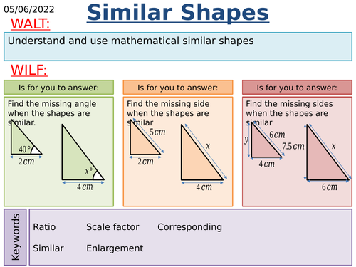 KS3 Maths: Similar Shapes (Working out lengths)