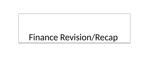 Unit 3 Personal and Business Finance Revision and exam prep