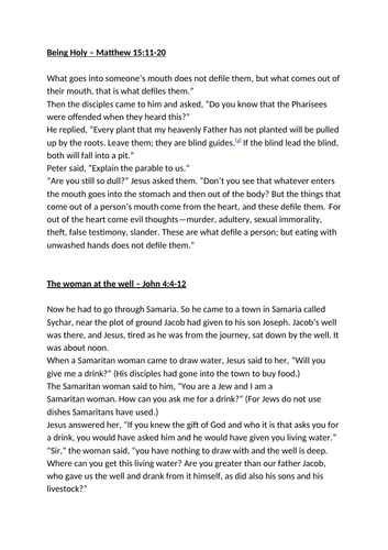 Year 8: Parables - The Good Samaritan