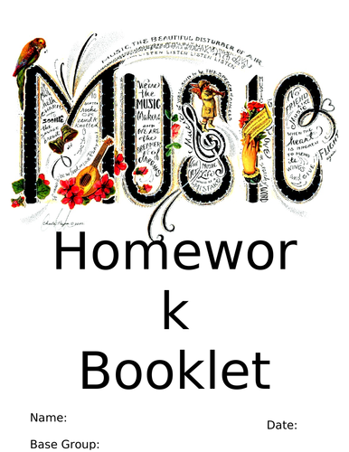Music Theory homework booklet