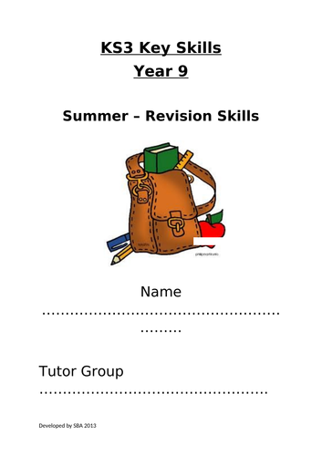 Year 9 exams - revision booklet