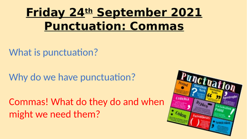 Comma Practise Mini Lesson