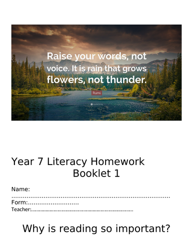 English Extended Projects for Literacy