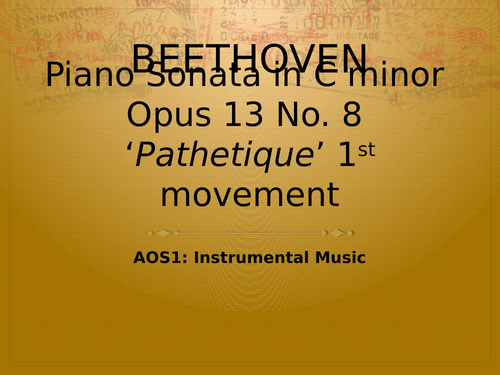 Edexcel GCSE Music: Beethoven Sonata Pathetique