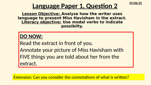 essay question on havisham