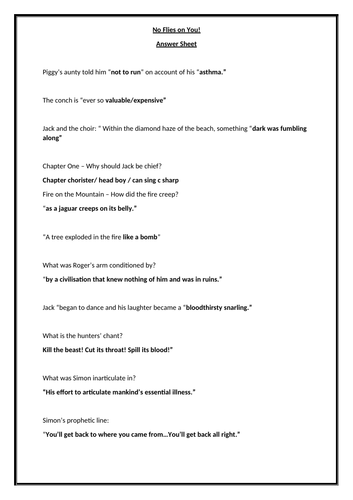 Lord of the Flies Quiz - No Flies on You!