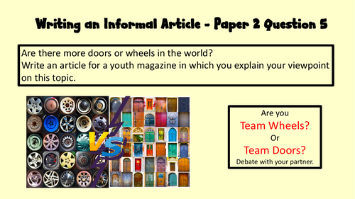 Wheels versus Doors - Informal Article - Paper 2 Question 5