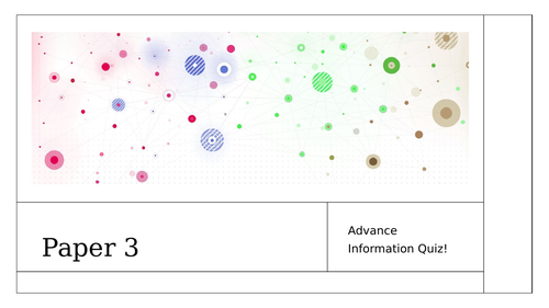AQA PSYCHOLOGY PAPER 3 ADVANCE INFO QUIZ