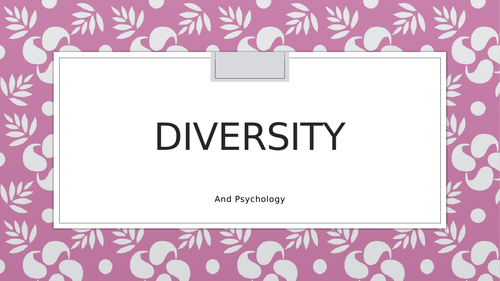 Psychology and Diversity