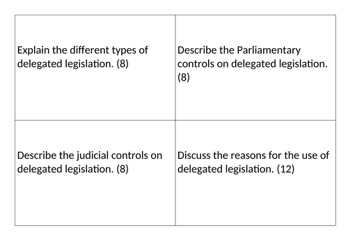 OCR A Level Law Revision Flash Cards (Paper 2 2022)