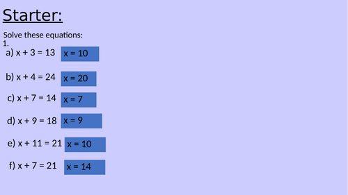 A helpful powerpoint with converting worded questions into equation to solve.