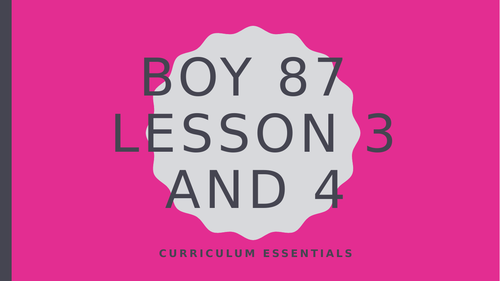 Boy 87 by Ele Fountain lessons 3 and 4. Varying sentences.