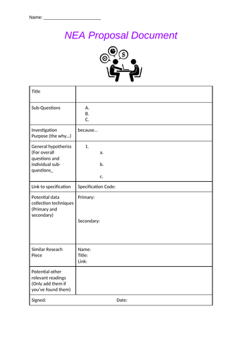 NEA Proposal Document